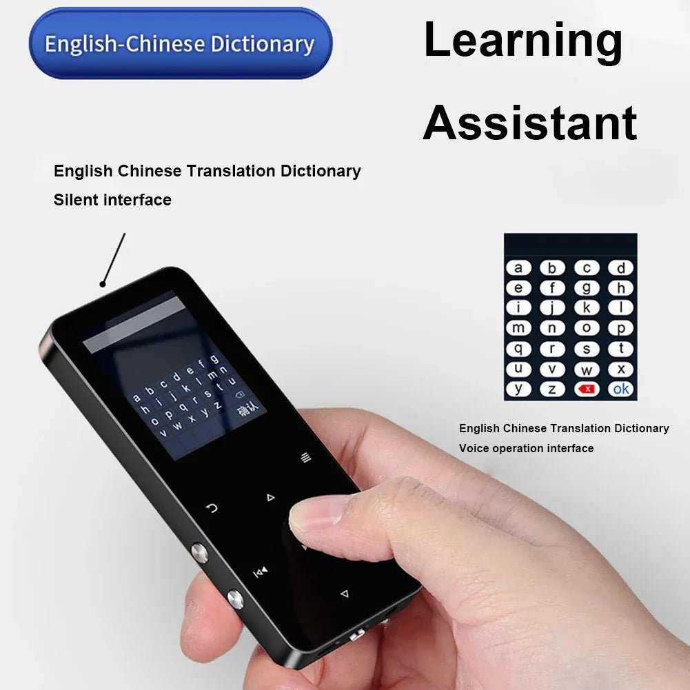 1.8 Inch Touchscreen MP3 MP4 Player Bluetooth-Compatible 5.0 Music Player FM Radio with E-Book Alarm Clock Built-in Speaker