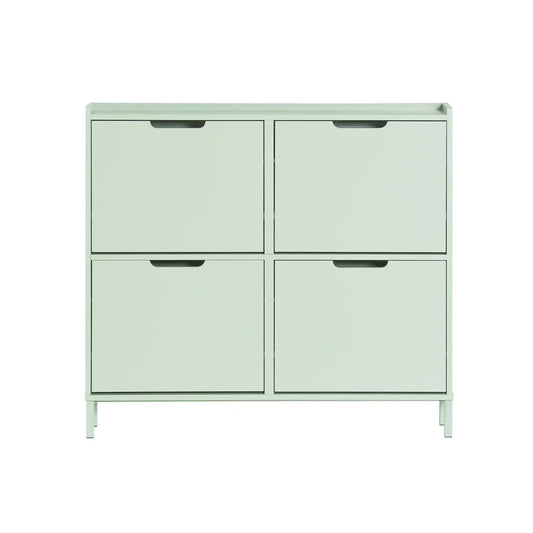 SoBuy FSR100 4 flap shoe rack 8 shelf surface shoe cabinet narrow shoe chest of drawers shoe shelf
