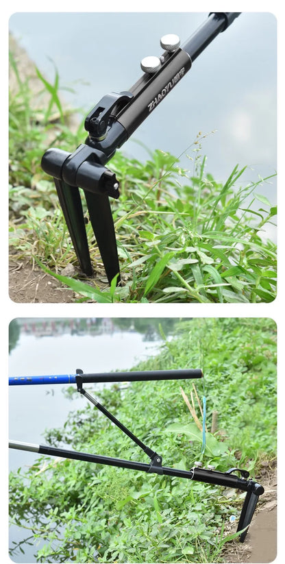 Shawto 2.1M Stainless Steel Thickened Telescopic Fishing Rod Holder 7 Section Bracket Rack Pole Stand Fishing Tools