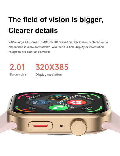 LIGE New Heart Rate Health Smartwatch Men Women 2.01" Bluetooth Call Music Smart Watches Ladies Sports Fitnesss Smart Watch Gift