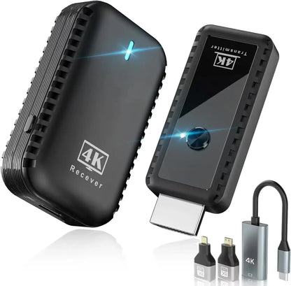 Wireless HDMI 1TX and 1RX HDMI Extender Kit 30M 1080P/4K Plug&Play for Streaming Video/Camera/Phone To Monitor/Projector/HDTV