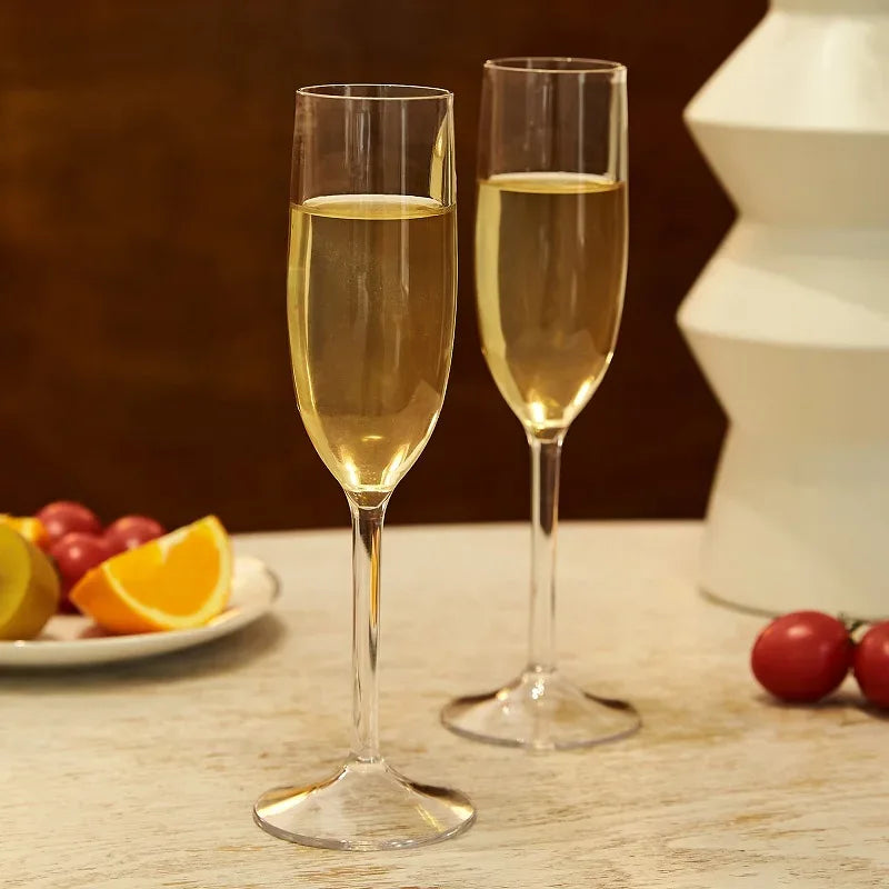 MICHLEY Unbreakable Champagne Flutes Glasses Set Plastic Tritan Sparkling Wine Glass For Wedding Party Picnic Barware 2/4 pcs