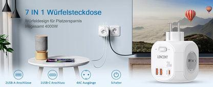 LENCENT USB Sockets dice Without Cable socket EU Socket Adapter Multiple socket EU Outlet Extender