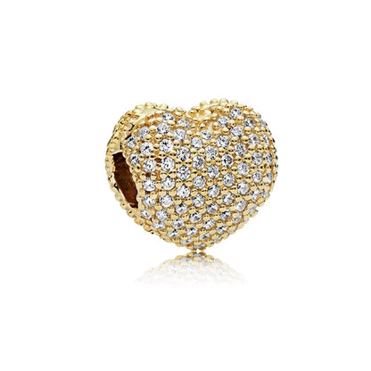 New Gold Plated Safety Chain、Hearts Clip、Family Tree、Snowflake Charm Bead Fit Original European 925 Silver Bracelet Jewelry Gift