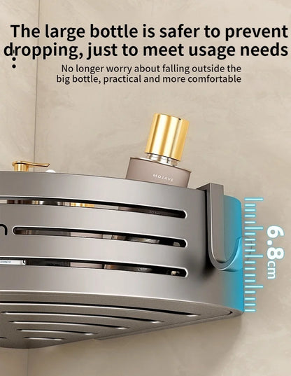 No Need To Drill Walls for Installation Aluminum Bathroom Shelf Shelves Shampoo Rack Storage Holder Kitchen Organizer Wall Rack
