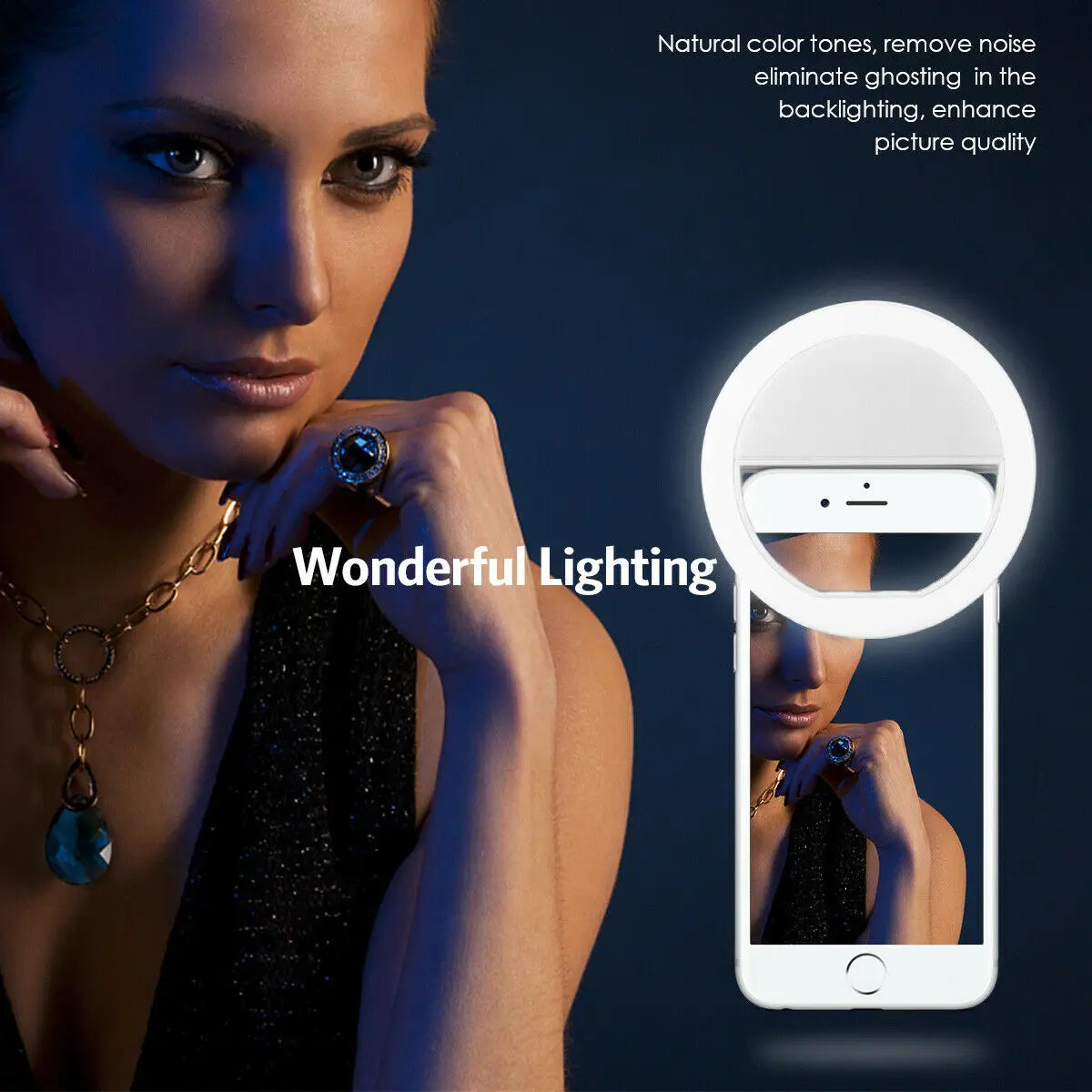 LED selfie fill light, mobile phone lens fill light, suitable for iPhone, Samsung, Xiaomi, Huawei mobile phone selfie fill light