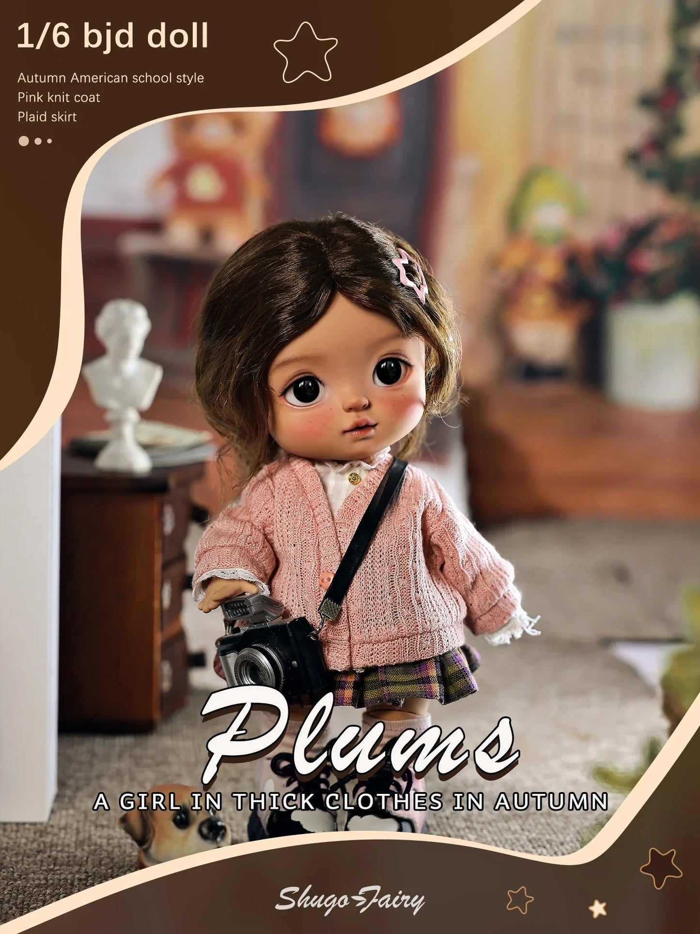 ShugaFairy Plums 1/6 Bjd Doll Head Thessa Body Autumn American School Style Joint Body Baby Toys Girls BJD Dolls