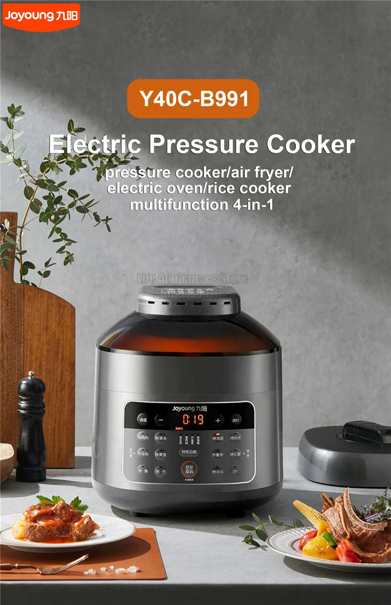 Joyoung B991 Pressure Cooker 70KPa Double Lids 220V Electric Air Fryer Multifunctional 4-In-1 Rice Cooking Pot 24H Appointment