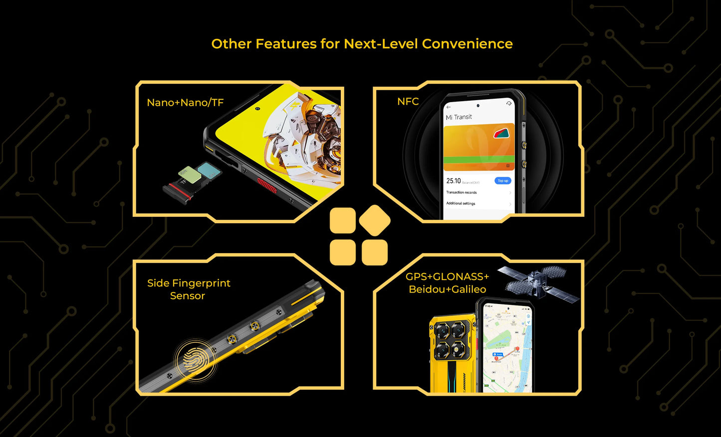 OUKITEL WP60 10000mAh Rugged Phone 7.2” HD+ Display 48GB(16+32) +512GB MTK 7025 Smartphone Android 15, 108MP Camera, NFC, 120Hz