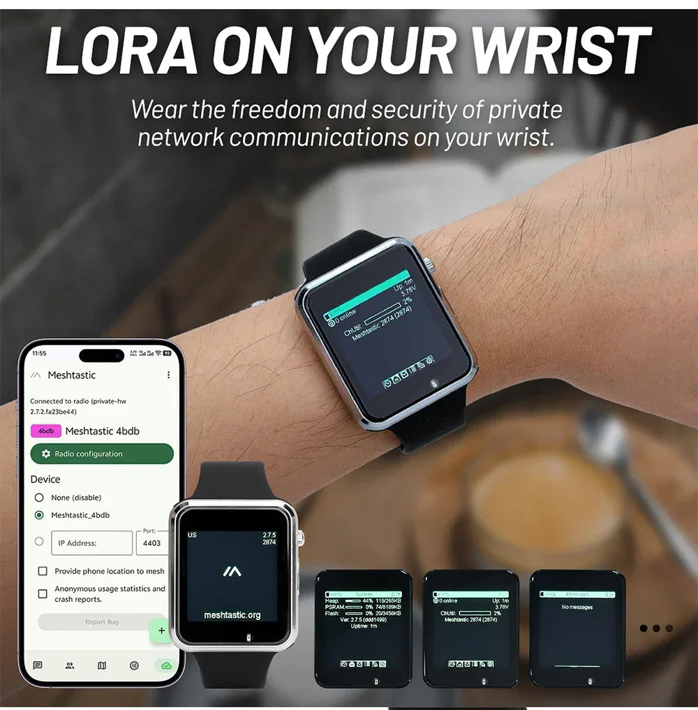 LILYGO T Watch S3 Lora Meshtastic Tracker ESP32-S3 WIFI Bluetooth LoRa Repeater IoT BMA423 Sensor with Mic Speaker Program