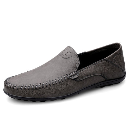 Fashion Men Casual Leather Shoes Luxury Italian Soft Men Loafers Handmade Moccasins Men Breathable Slip on Boat Shoes Plus Size