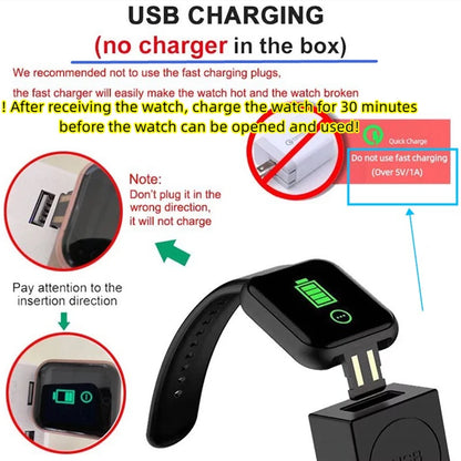 Montre connectée sport pour femme et homme, avec lecteur de musique intégré, suivi d'activité, podomètre et réveil (Y68 D20).