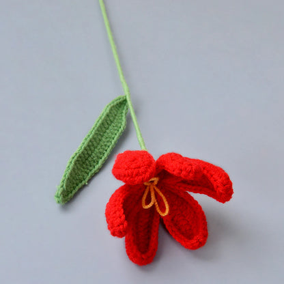 1pc Crocheted Tulip Bouquet, Knitted Tulip Flower Bouquet for DIY Valentine's Day, Christmas, Mother's Day, Father's Day Decro