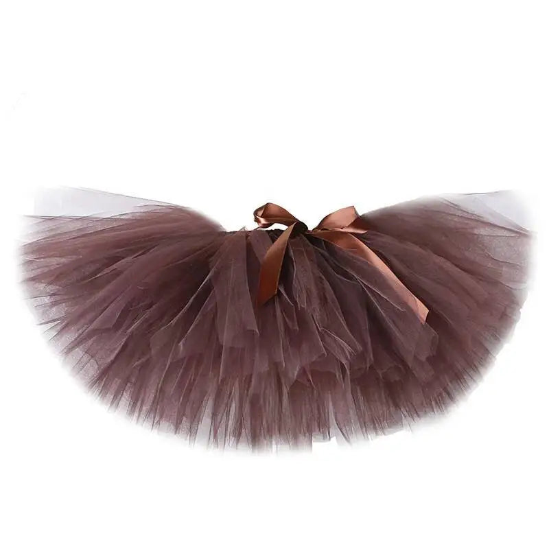 Ensemble jupe tutu ours brun pour bébé fille, déguisements de Noël et d'Halloween, jupes animaux, tutus pour anniversaire et danse (0-14 ans).