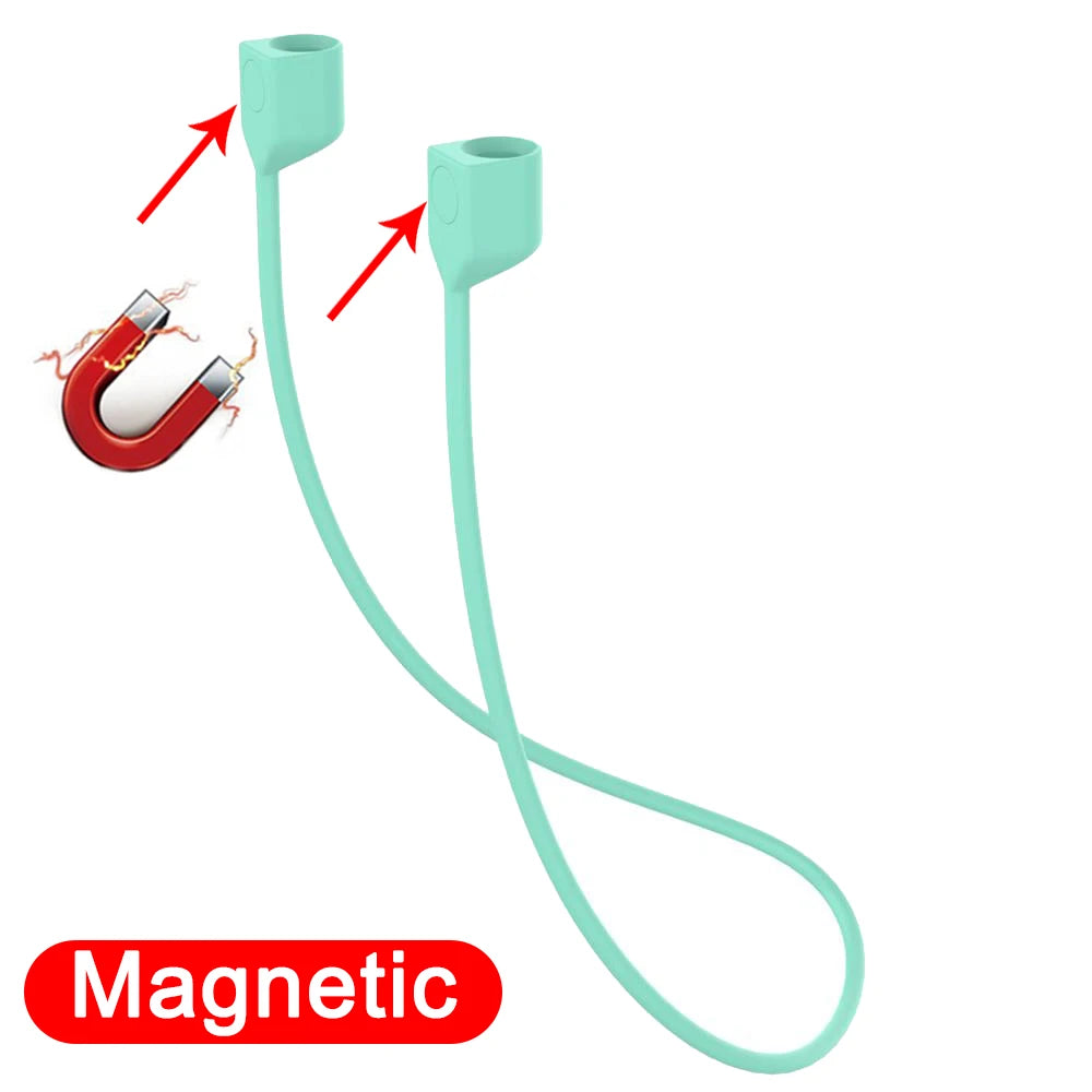 Silicone Wireless Bluetooth Headphone Neck Strap Cord String For AirPods Pro 1 2 3 Magnetic Anti-Lost Silicone Earphones Rope