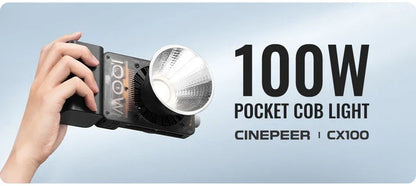 ZHIYUN Official CINEPEER CX100 100W Pocket Video Light Handheld Led COB Light Photo Fill Light Photography Lighting
