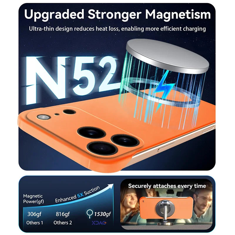 Magnetic Slim for iPhone 17 Pro Max Air Frameless Phone Cases Matte Anti-Scratch Hard PC Cover iPhoneAir 17Pro Shockproof Armor