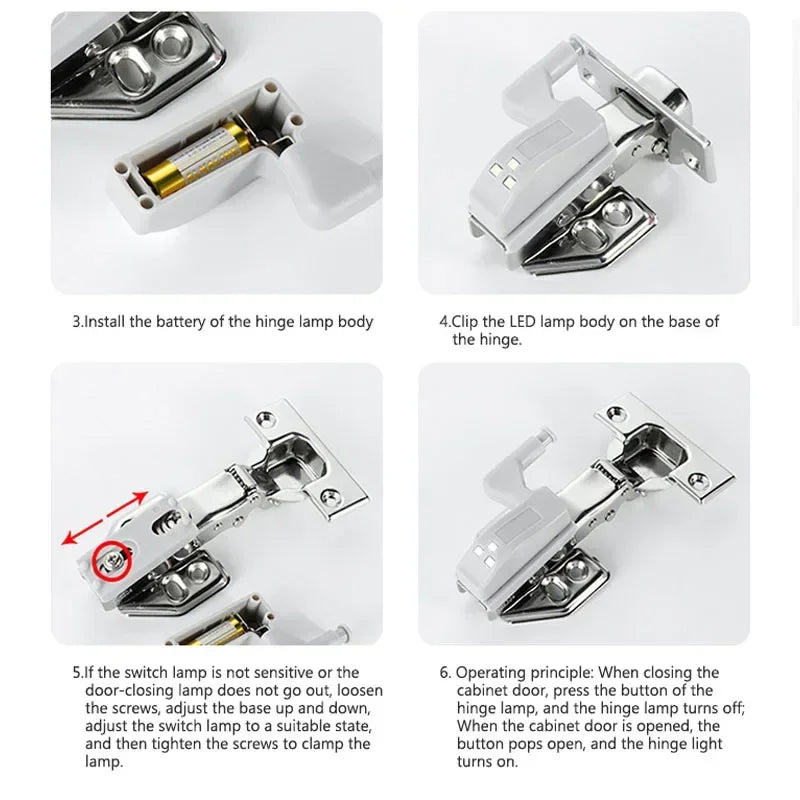 Universal LED Inner Hinge Lamp Cabinet Induction Lights Wardrobe Cupboard Sensor Lights Bedroom Kitchen Closet Night Lamp
