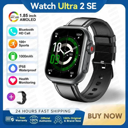 Watch Ultra 2 SE Men Women 1000mAh AMOLED Heart Rate 100+Sport Bluetooth Call GPS Track Waterproof Smart Watch For IOS Android