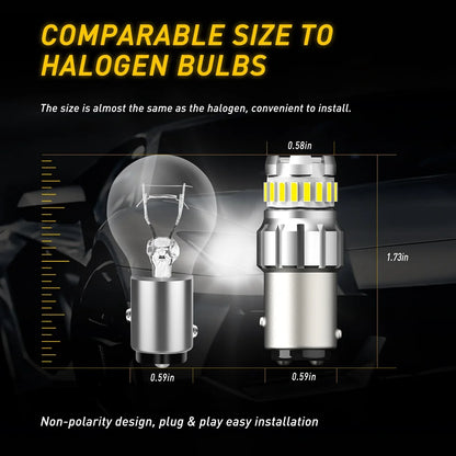 AUXITO 2X BAY15D 1157 LED DRL Bulb Canbus Super Bright for Ford Hyundai Kia 7507 P21/5W 1157 Day Time Running Light Reverse Lamp