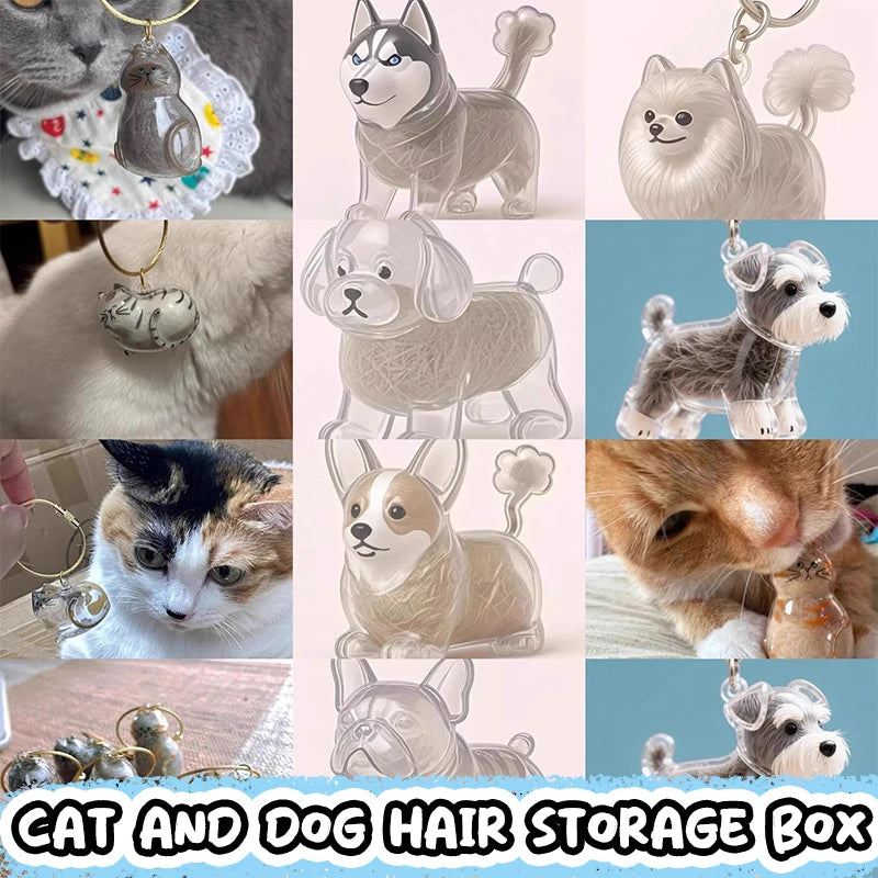 Cute Clear Puppy Hair Memorial DIY Pendant Keychain Decor Keepsake Capsule Pet's Dog Fur Container Pet Lovers Home Display Gifts