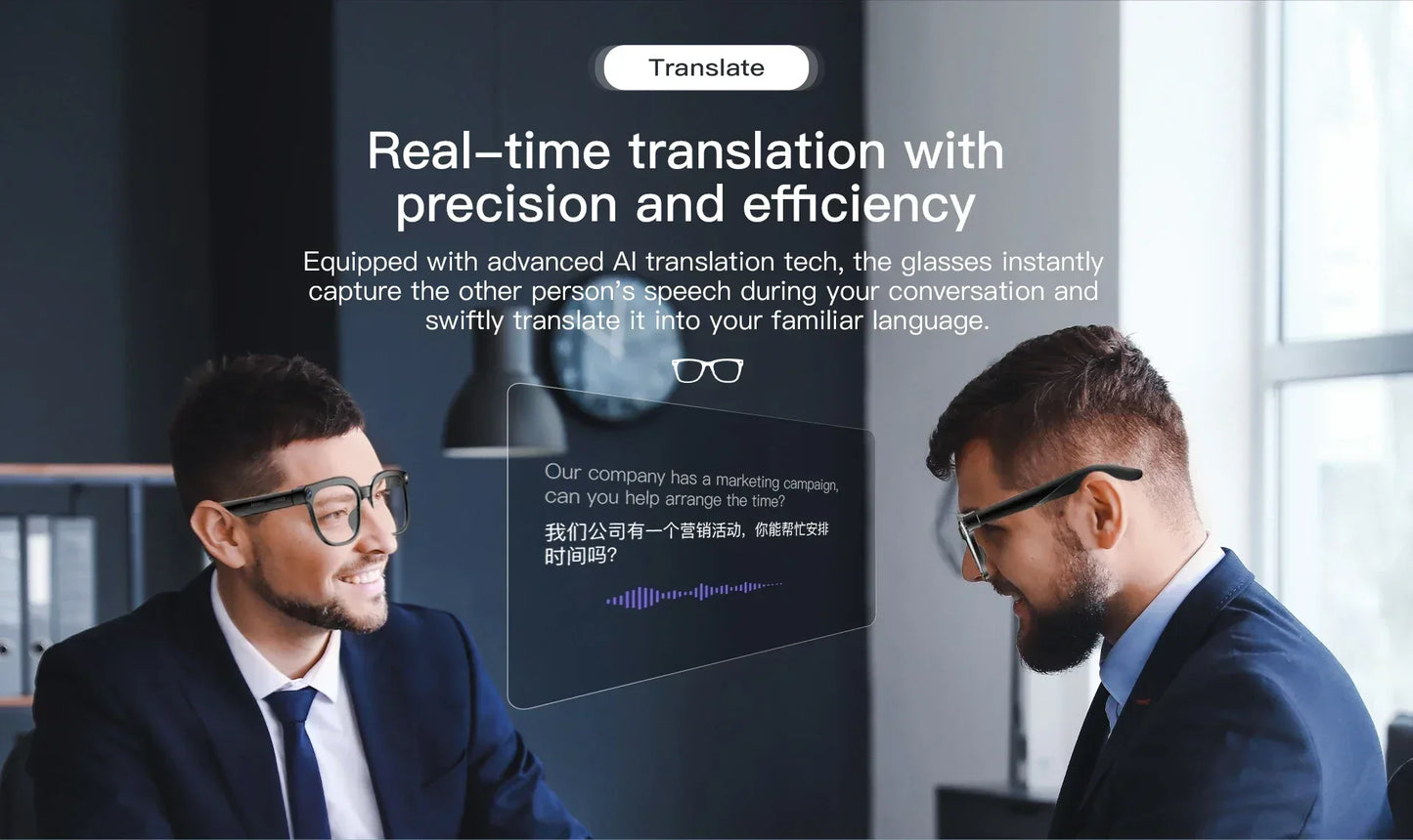 Men AI Smart Glasses 2026 New Color-Changing Translation Glasses 800W Camera Waterproof Call Photo Video Recording Sunglasses