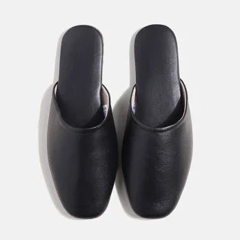 Sheepskin Genuine Leather Slippers Women Non-Slip Waterproof Slides Unsex Indoor Outdoor Home Shoes