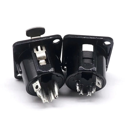 3pin black HF XLR connector 3pin D male female audio microphone socket for 86 panel YS145 YS146 YS145BG YS146BG