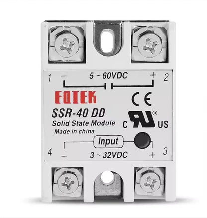 DC-DC Single Phase Solid State Relay SSR Module 10A 25A 40A 60A 80A 100A Input Voltage 3-32V 12V to 5-60V DC Output Load Relays