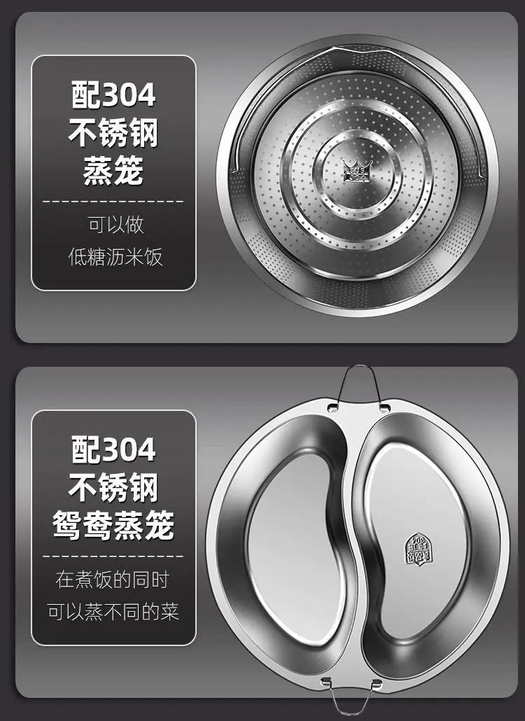 6L electric pressure cooker household large capacity 304 stainless steel intelligent pressure cooker multi-functional 220V