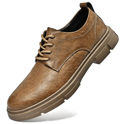 Spring Autumn Casual Men Retro Leather Shoes 2023 Fashion British Style Anti-skid Chaussure Homme Cuir Luxury Brand Designer