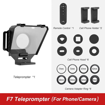 Soonpho F7 F8 Teleprompter for Tablet Laptop Smartphone Camera Bluetooth Portable Telepronter for Live Streaming Recording Video