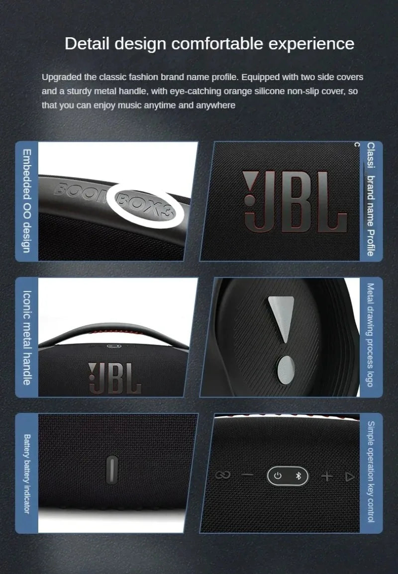 JBL Boombox3 Portable Bluetooth Speaker Subwoofer Outdoor Speaker IP67 Dust Waterproof Hifi Sound High Quality Desktop Audio