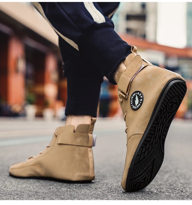 YRZL Men's Shoes Ankle Boots Lightweight Anti-slip Man Casual Walking Shoes Soft Soles Comfortable Breathable Blue Shoes for Men