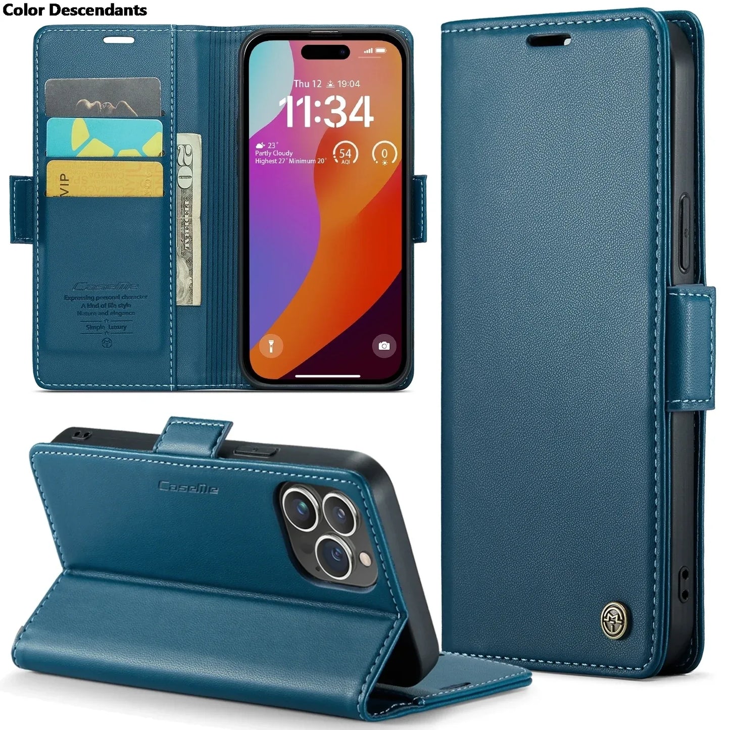 Iphone 15 Pro Max Case Iphone 13 14 12 11 Pro Max SE X XR XS Max 8 7 6 6S Plus Card Slot High-grade Leather Cover Phone Case