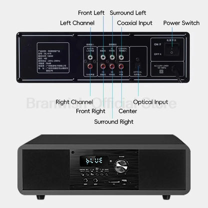5.1 Channel Home Theater System 200W Peak Power Subwoofer Bluetooth 5.0 Wireless Microphone Wall Mount Speakers For Home KTV