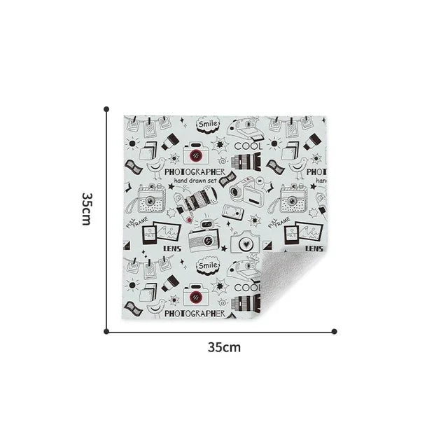 Protective Wrap Soft Cleaning Cloth for Camera Lens Tablet Dustproof Self Adhesive Lens Wrapping Foldable Cloth Camera Bag
