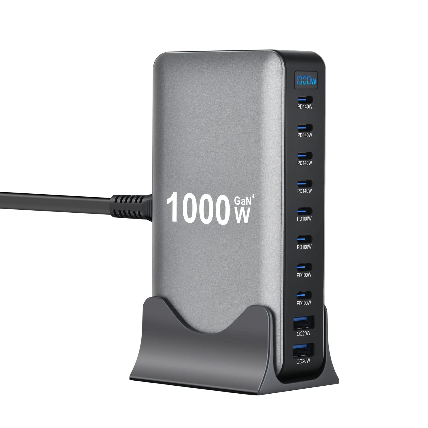 New 1000W GaN USB Type C Charger PD3.1 PPS 10-Port Desktop Fast Charging Station Adapter for Tablets & Mobile Dropshipping