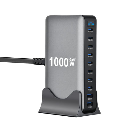 New 1000W GaN USB Type C Charger PD3.1 PPS 10-Port Desktop Fast Charging Station Adapter for Tablets & Mobile Dropshipping