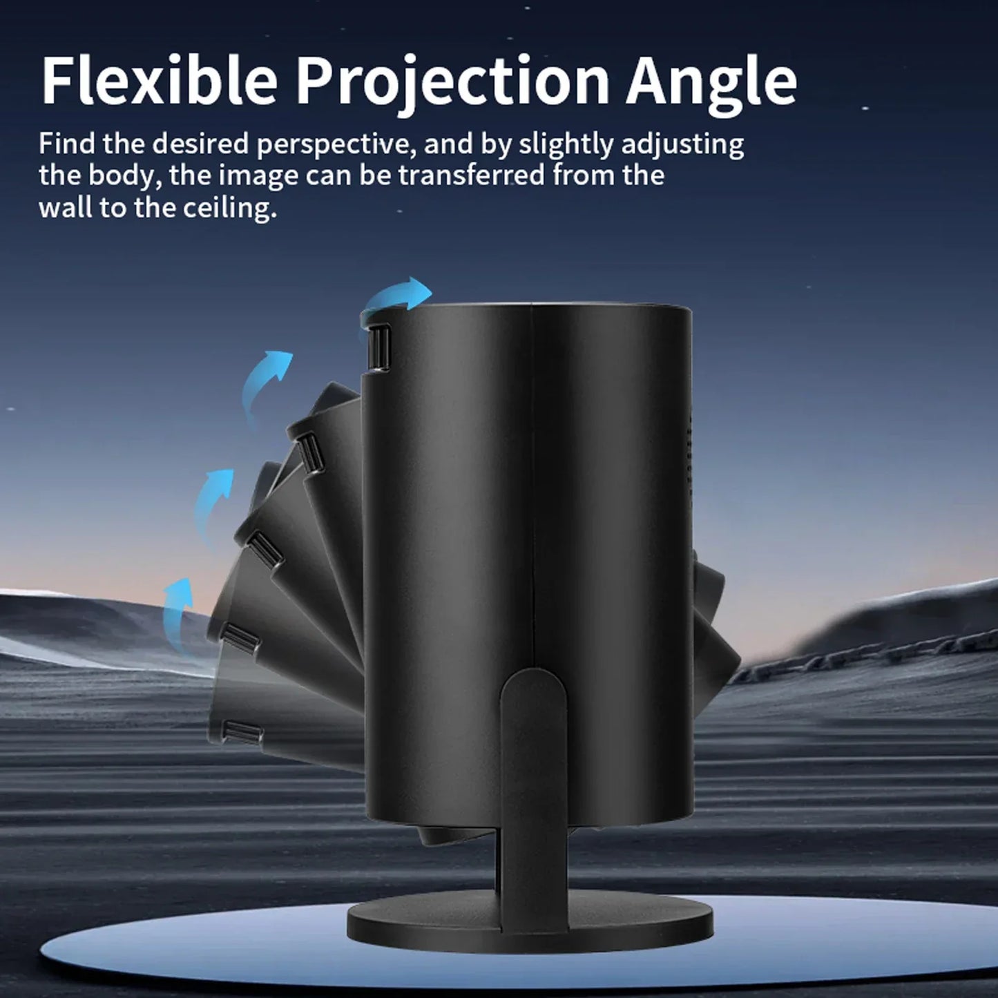 Portable Projector Wireless Fidelity 1080P 270 Degree Adjustable USB TV Sticks Video Movie Projector for Android Laptop PC Phone