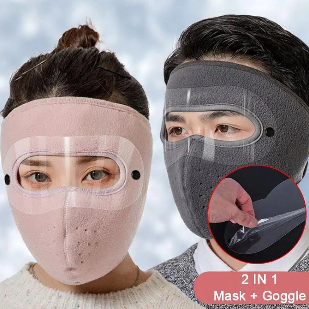 Winter Windproof Mask Thickened Warm Fleece Breathable Motorcycle Cycling Face Mask Bike Riding Sportmask Cover Goggles