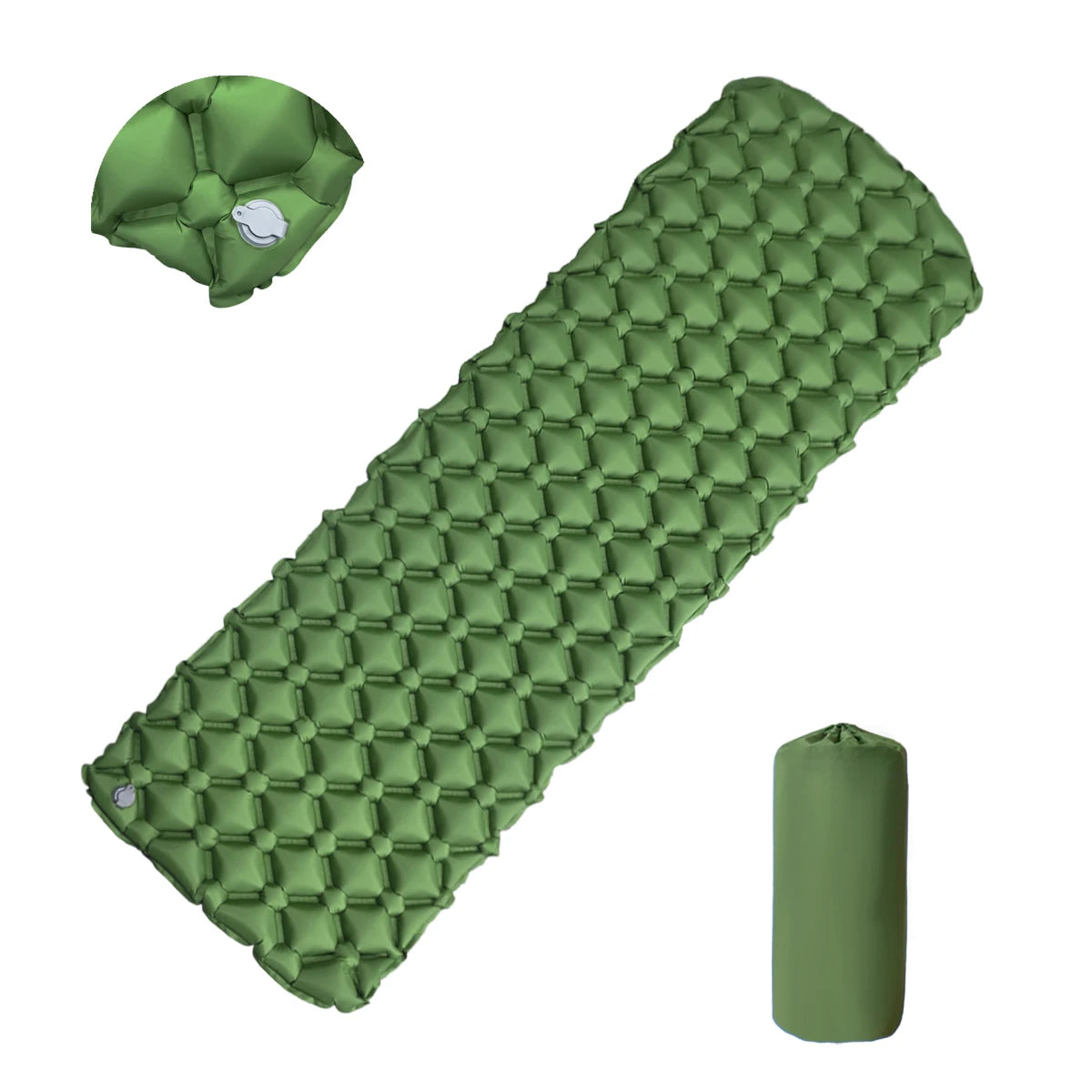Outdoor Camping Sleeping Pad Folding Sleep Mat Beach Inflat Mattress with Pillows Ultralight Air Mat Travel Hiking New