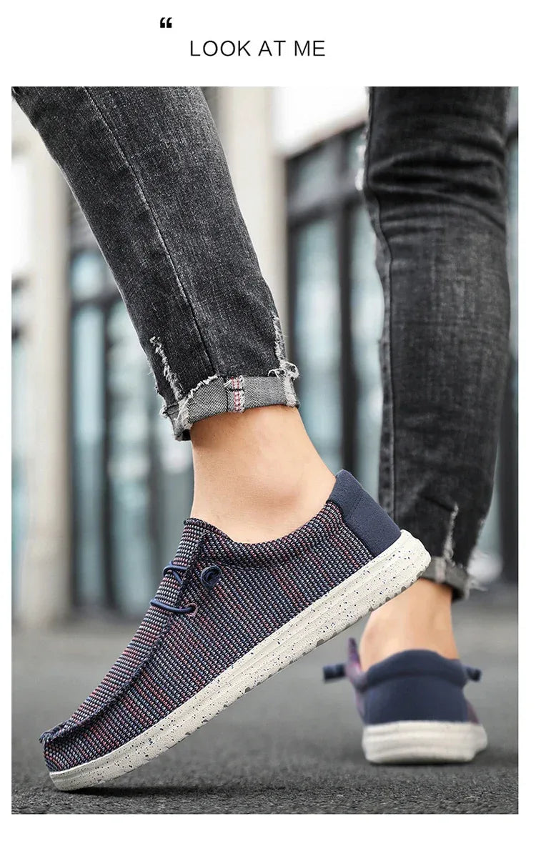 Men 2025 New Leisure Sneakers Spring Summer Breathable Lightweight Outdoor Canvas Shoes Large Size Men's Shoes Walking Loafers