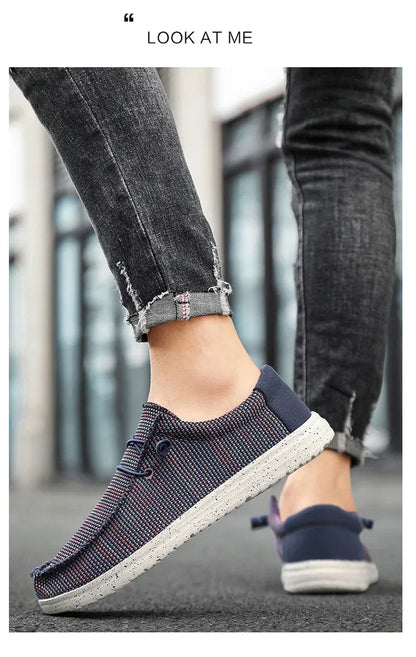 Men 2025 New Leisure Sneakers Spring Summer Breathable Lightweight Outdoor Canvas Shoes Large Size Men's Shoes Walking Loafers