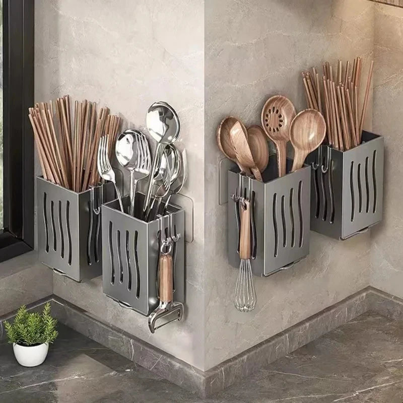 1Pc Cutlery Holder Kitchen Tableware Drainer Spoon Fork Chopsticks Storage Basket Rack Multifunctional Kitchen Tableware Organiz