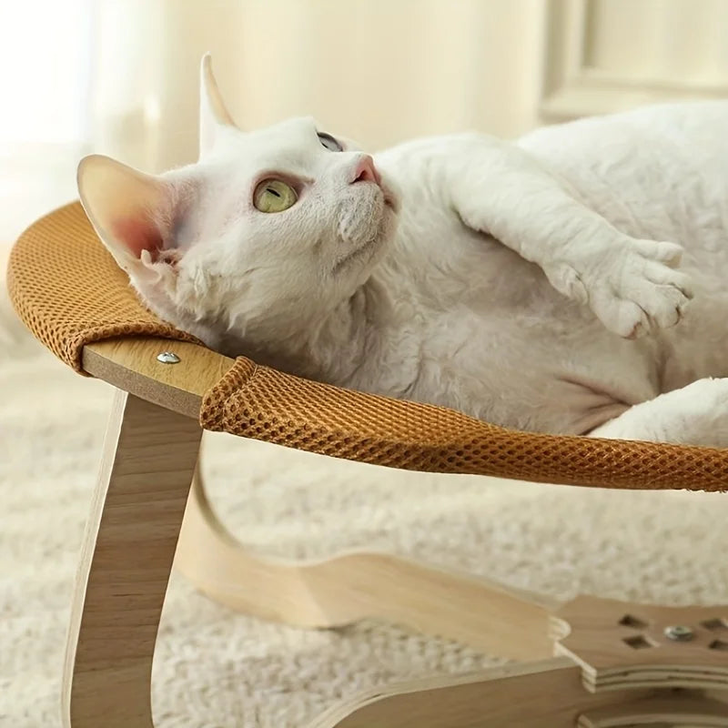 Summer Ice Cooling Pet Bed - Gel-Infused Removable Mat for Cats & Dogs, Breathable Elevated Hammock Design Stays 15°C Cooler