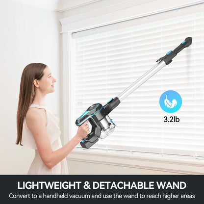 INSE N520 Cordless Vacuum Cleaner, 28Kpa 6-in-1 Rechargeable Stick Vacuum Lightweight for Carpet Hardfloor Pet Hair Home