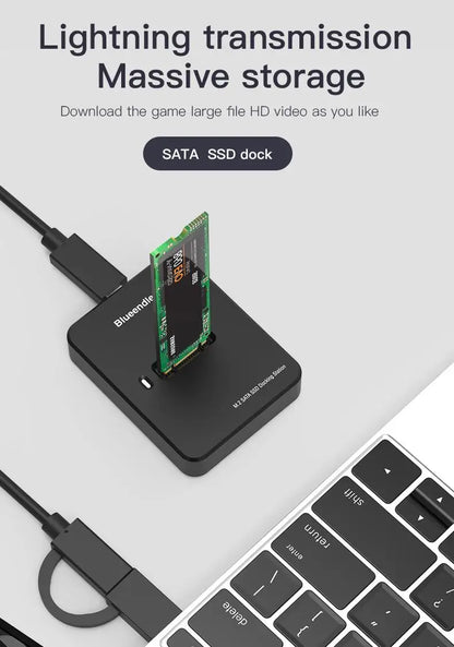 Blueendless External SSD Hard Disk M.2 SSD Enclosure 10Gbps Online Reading Writing Speed SSD Case For SATA NVME Docking Station