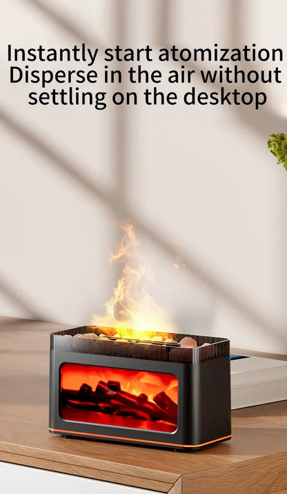 Mini Fireplace Aroma Diffuser & Air Humidifier: 7-Color Light Effects, for Christmas New Year| Essential Oil Diffuser