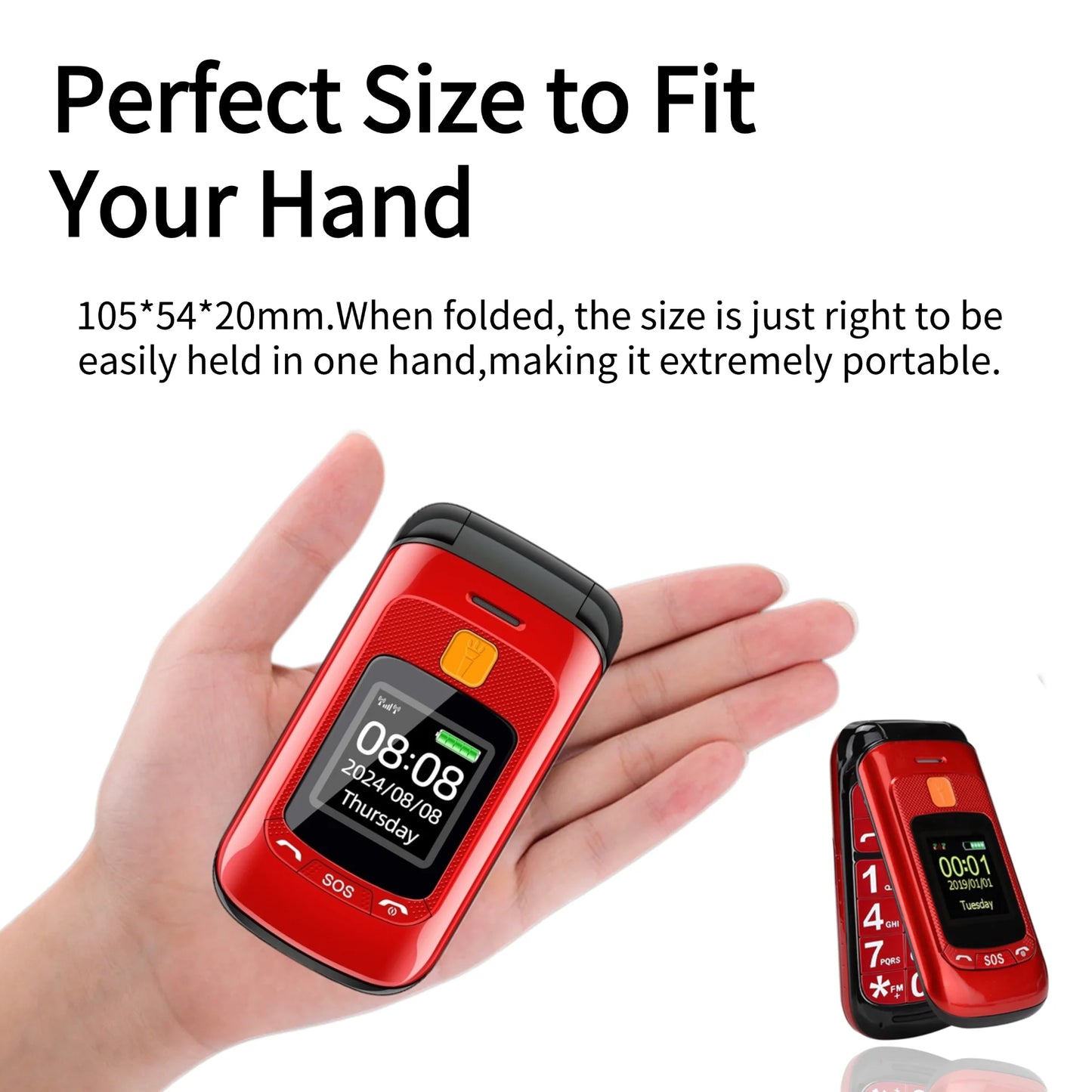 Mafam F899 Small Cover Folded Elderly Mobile Phone For Seniors Dual Display SOS Button Fast Quick Call Anti-Scratch Low Price